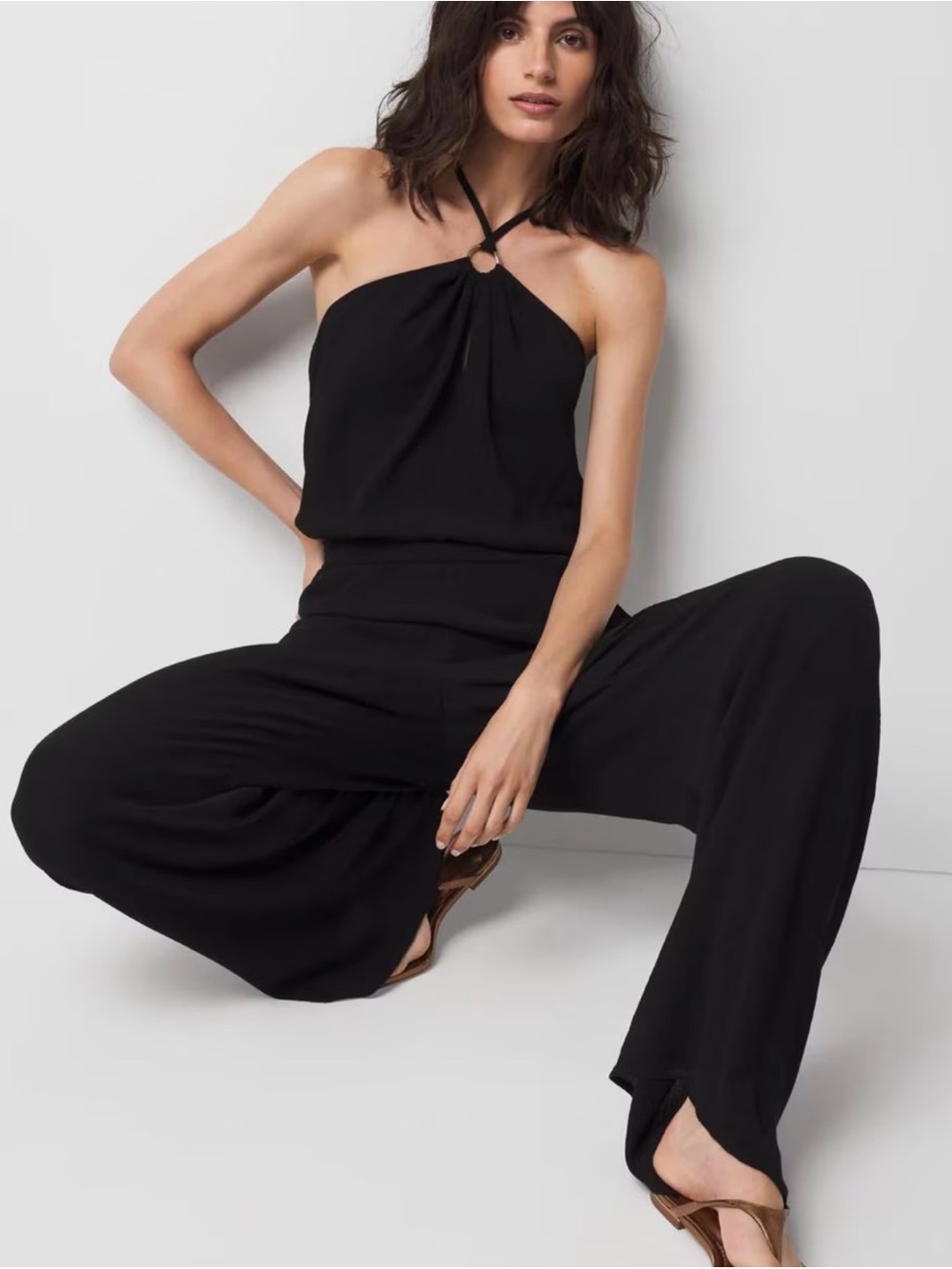 NWT Halter O-Ring Jumpsuit Coverup